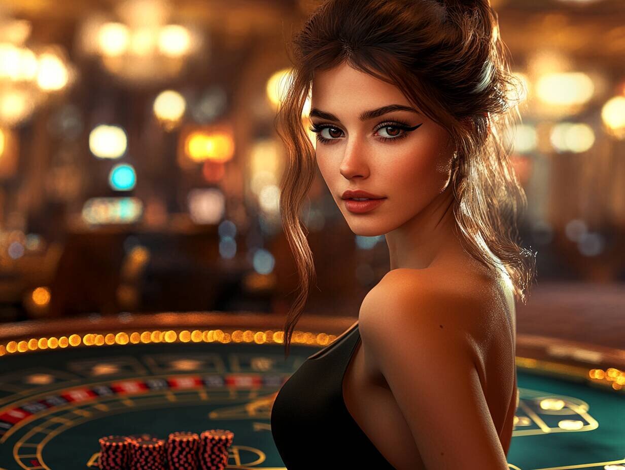 Young woman playing live dealer games at F999