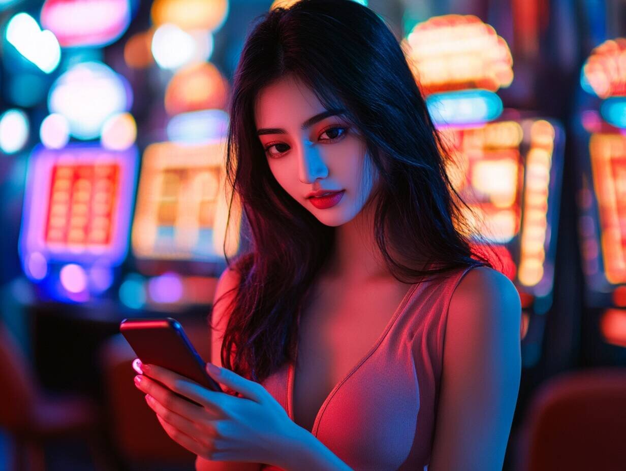 Young woman accessing f999 game login easily on mobile devices